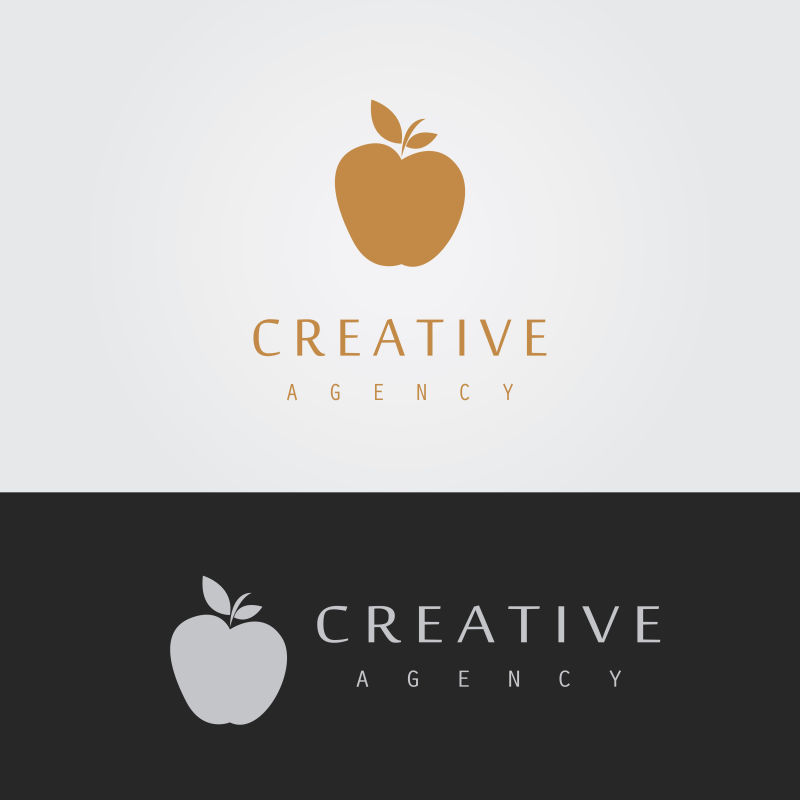 抽象矢量苹果标志设计