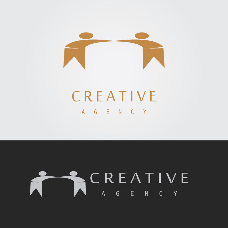 抽象矢量现代团队合作标志