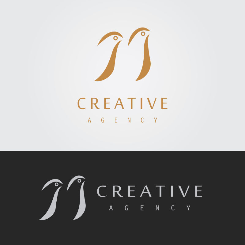 矢量抽象鸟元素标志设计