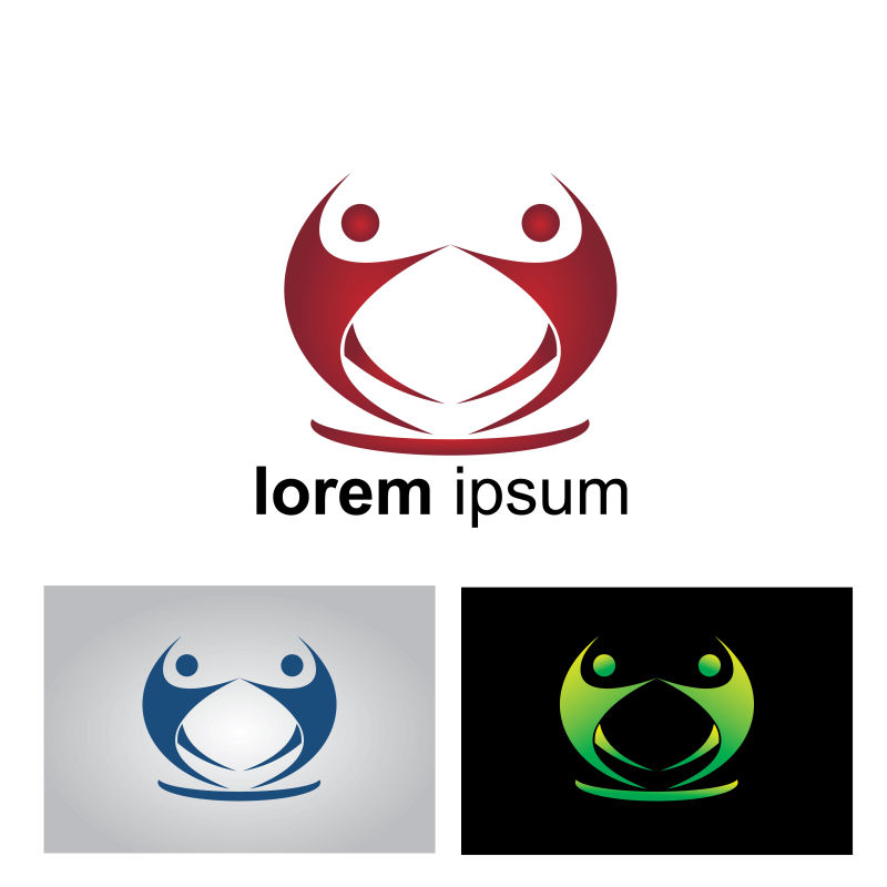 抽象矢量现代双人元素标志设计