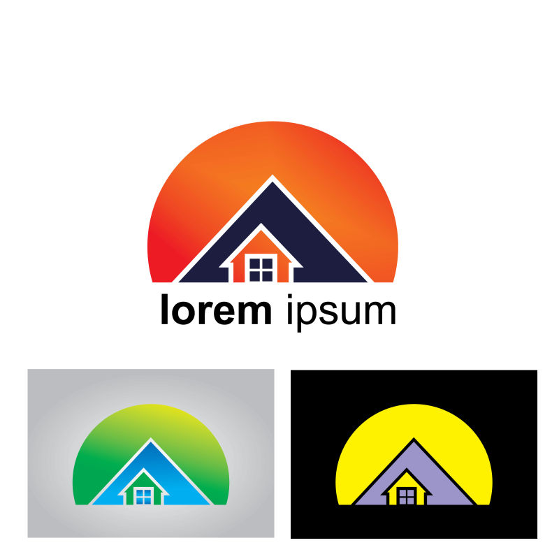 创意矢量现代时尚建筑元素的标志设计