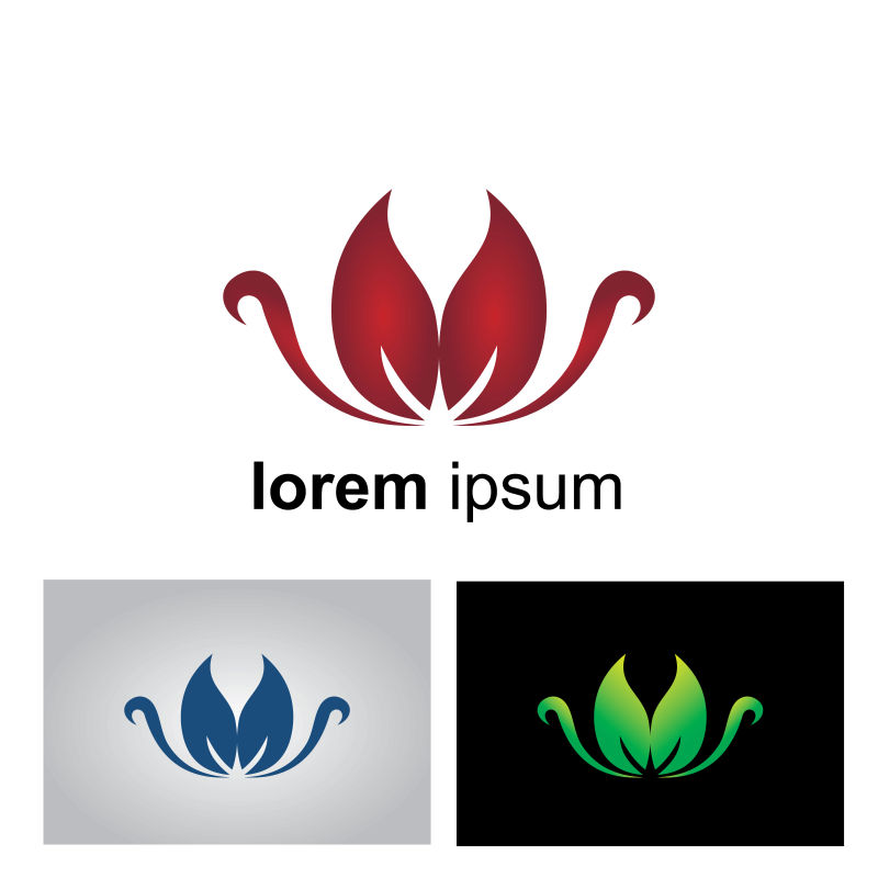 抽象矢量花卉元素的现代标志设计