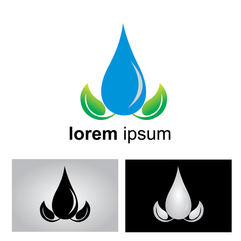 水滴标识模板矢量图