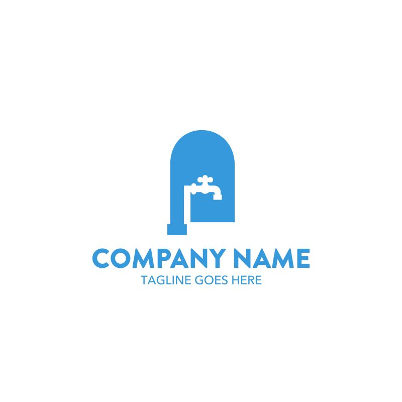 抽象矢量现代水龙头标志设计