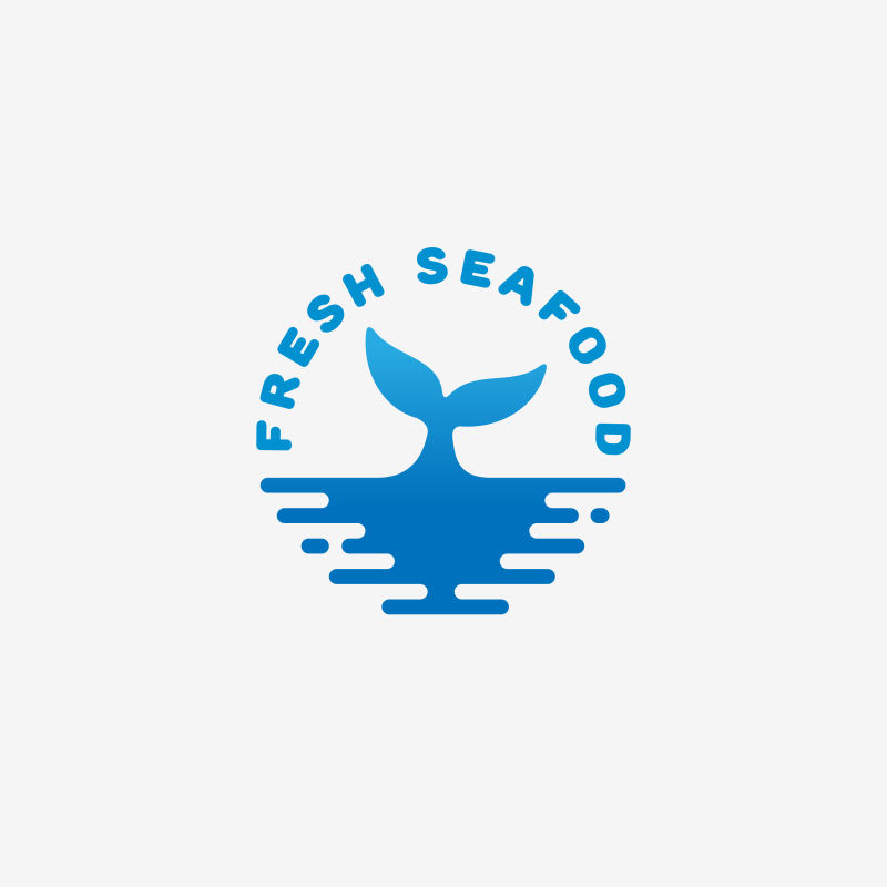 抽象矢量新鲜海鲜元素标志设计