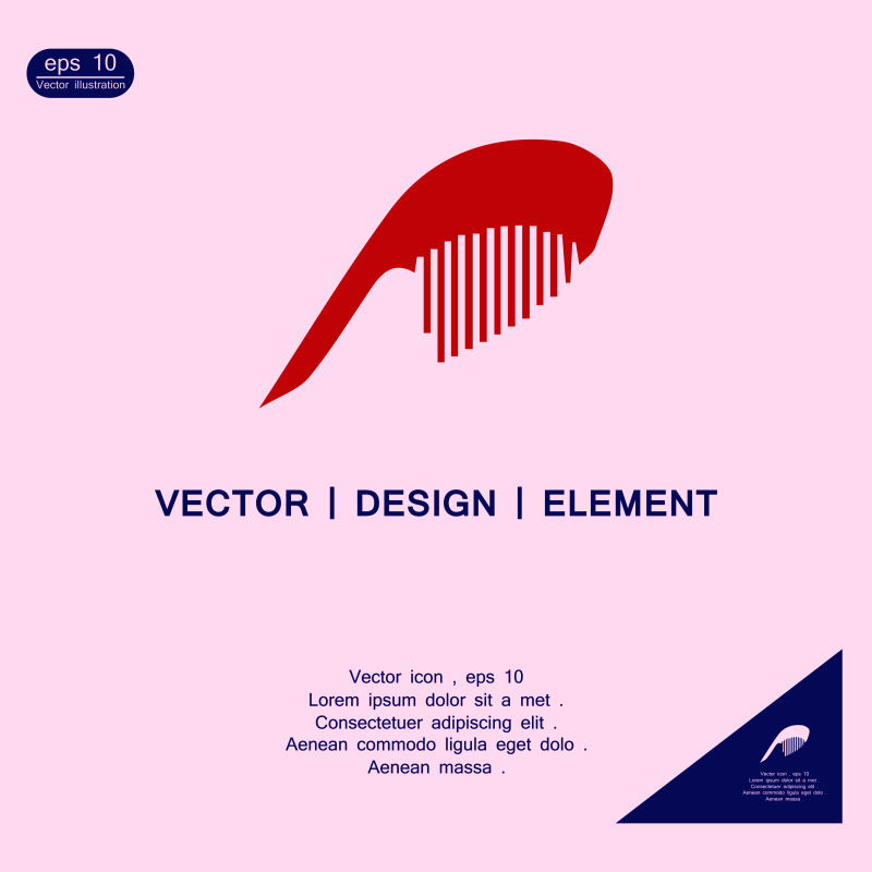 抽象矢量红色创意商业标志设计