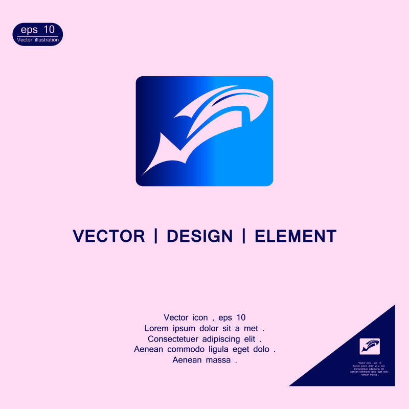 矢量抽象现代蓝色商业标志设计