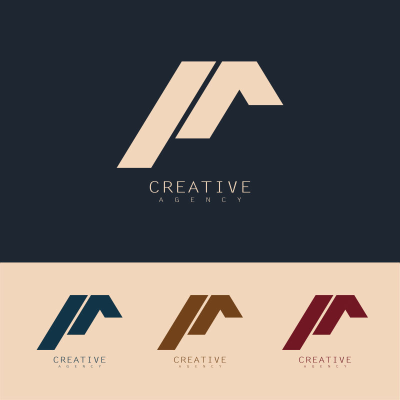 抽象矢量现代几何风格的屋顶标志设计