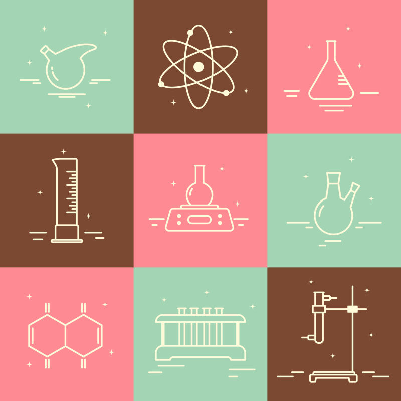 创意矢量实验室主题线性标志设计