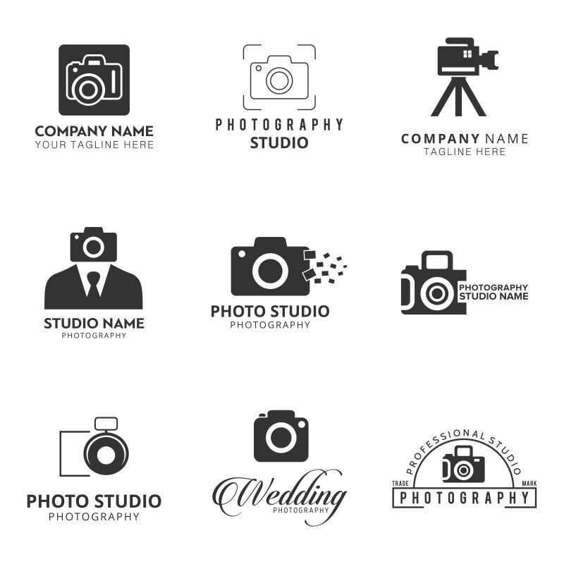 创意矢量简易照相机标志设计