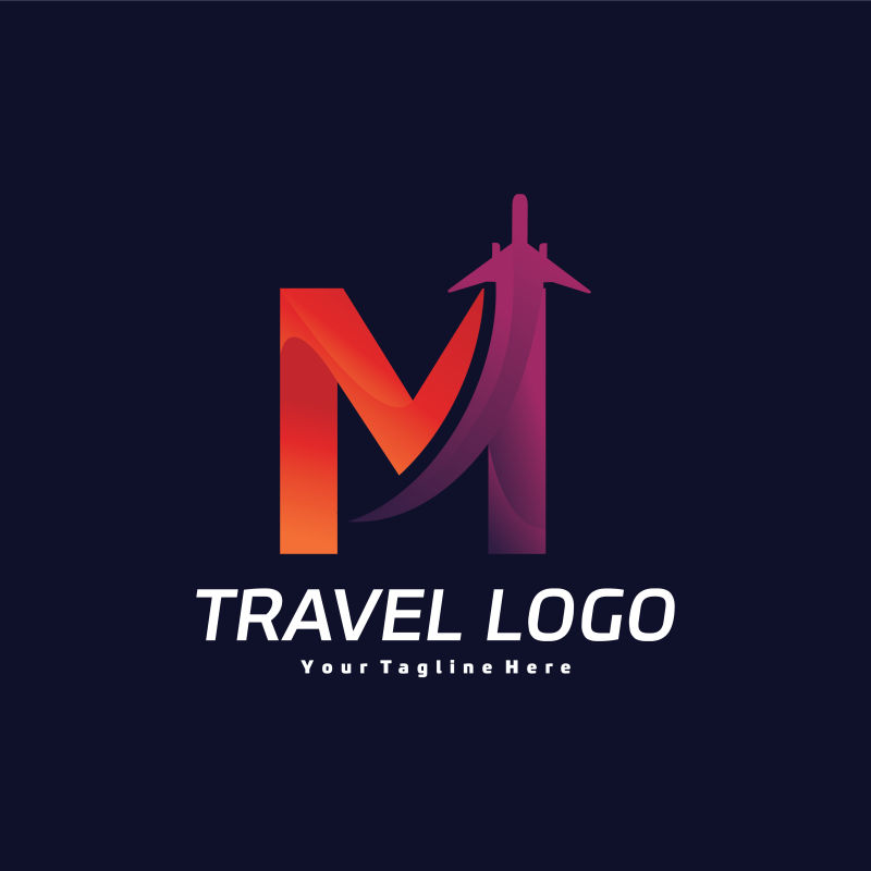 创意矢量时尚双色字母m标志设计