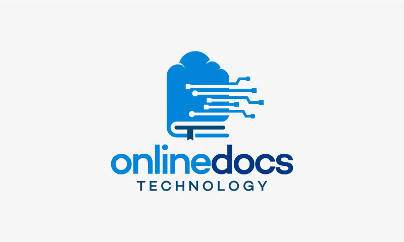 创意矢量蓝色在线学习主题标志设计