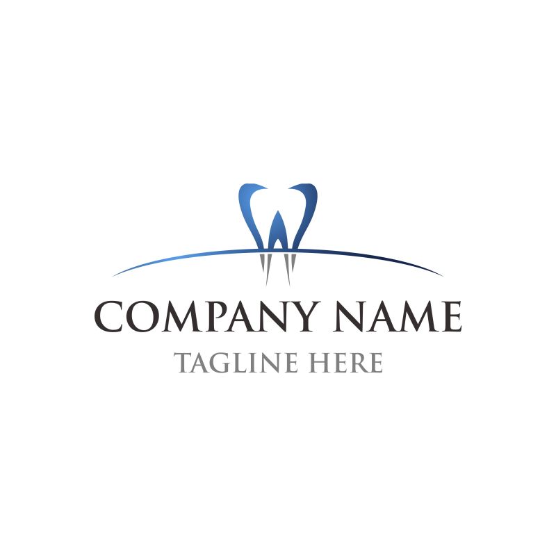 创意矢量现代牙齿元素的标志设计