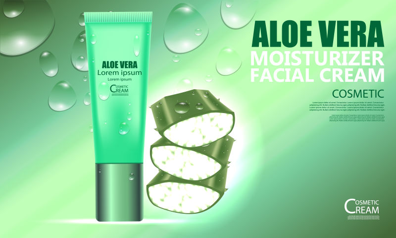 矢量现代芦荟霜广告海报设计