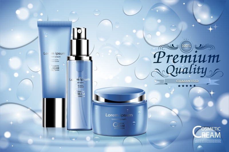 创意矢量现代保湿护肤品海报设计