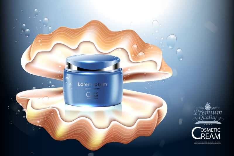 创意矢量深海保湿面霜海报设计