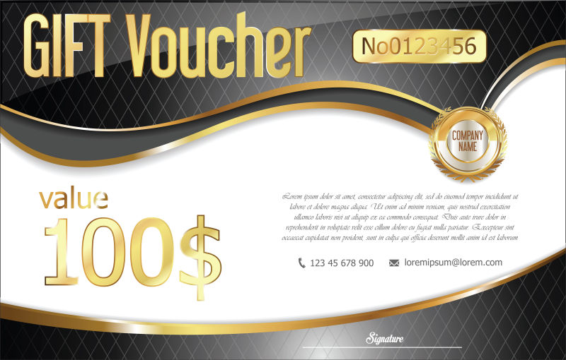 创意矢量现代礼品卡证书设计