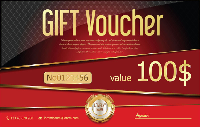 抽象矢量红色商业经典产品证书设计