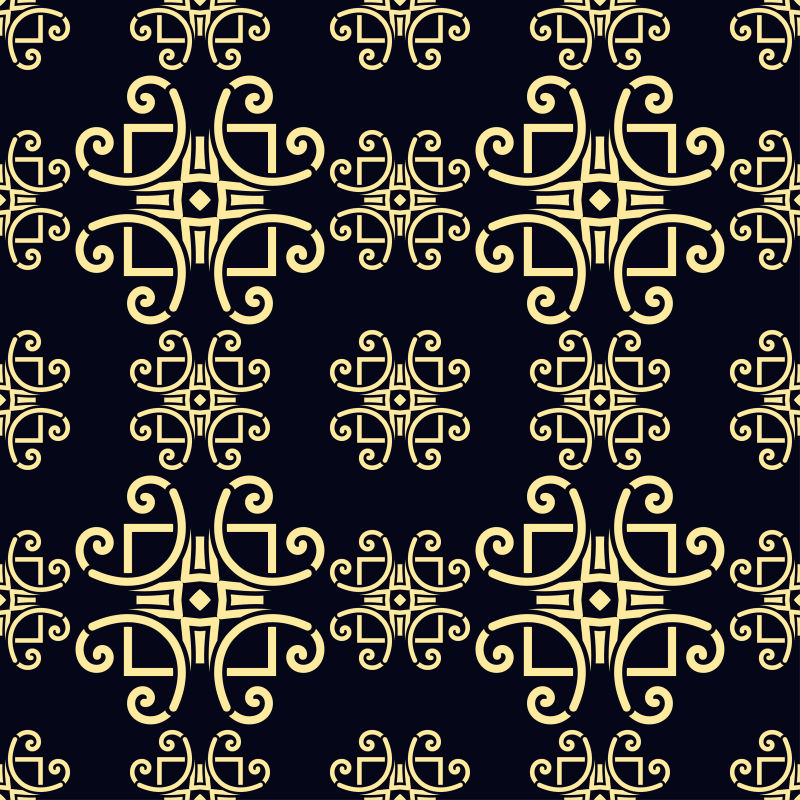 矢量金色抽象装饰花纹元素设计背景