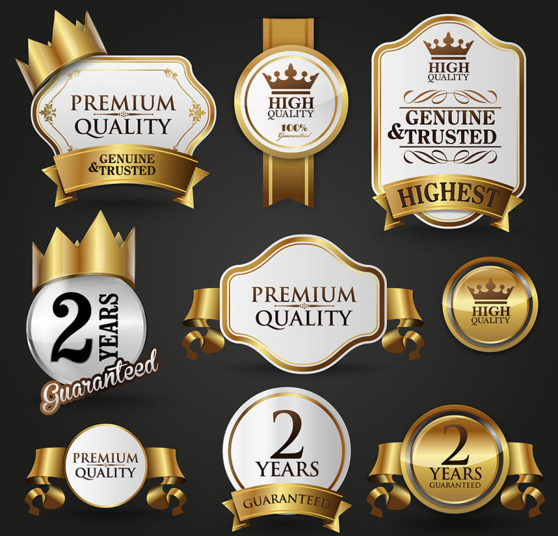 抽象矢量现代复古产品质量标签设计