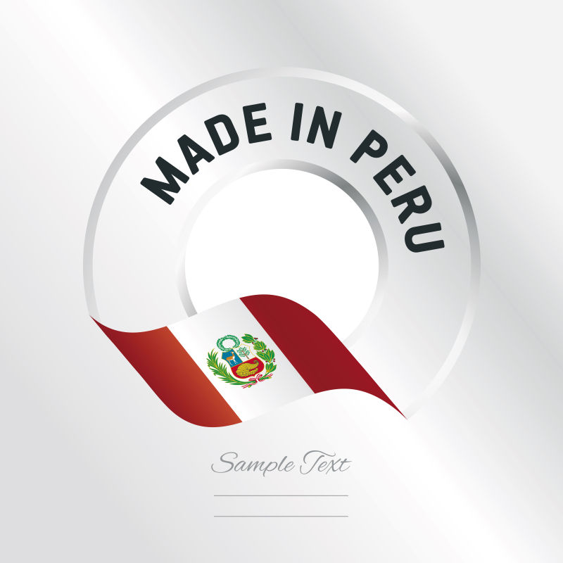 抽象矢量秘鲁制造标签设计