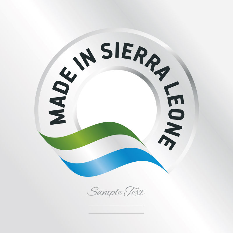 矢量塞拉里昂制造标签设计