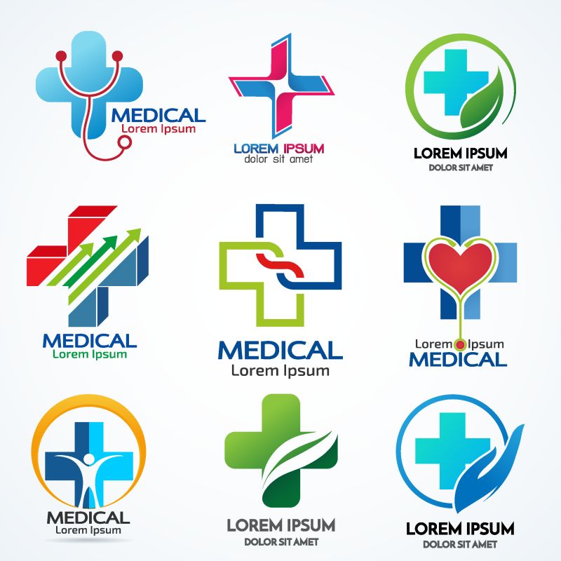 创意矢量医疗主题的平面标志设计