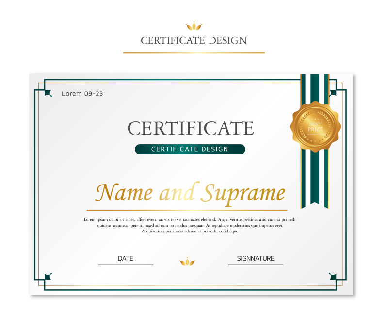 矢量抽象现代经典证书平面创意设计