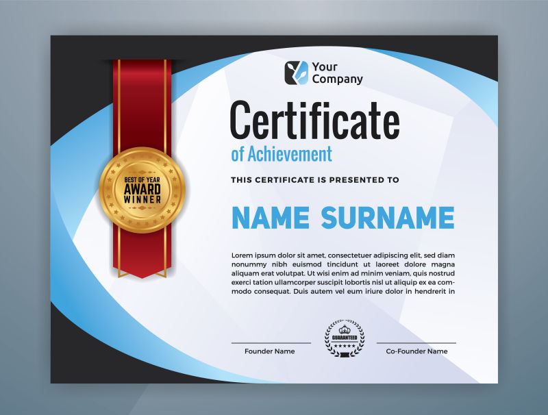 创意矢量现代时尚几何经典证书设计