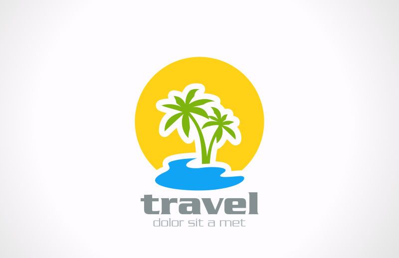 创意矢量旅游主题的平面标志设计