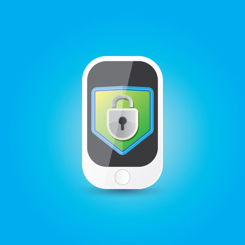 矢量创意现代智能手机锁屏功能插图设计