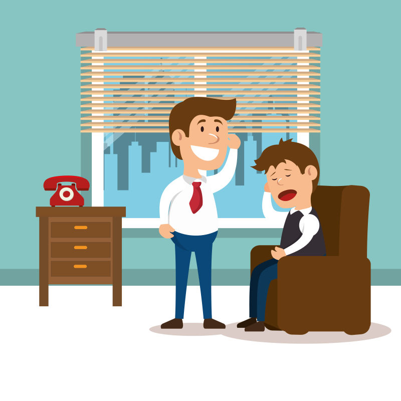 抽象矢量现代办公的工作人员插图设计