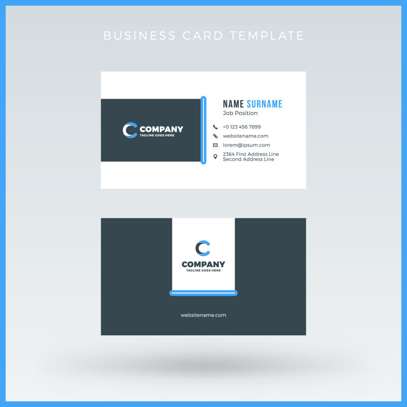 创意矢量现代经典优雅双面名片设计