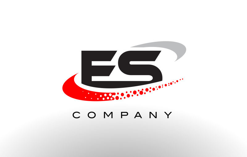 抽象矢量红色点状装饰的字母es标志设计
