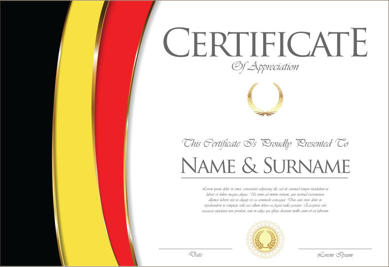 抽象矢量德国元素的经典证书设计