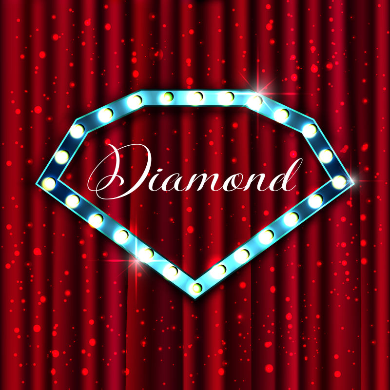 抽象矢量复古钻石灯光背景设计