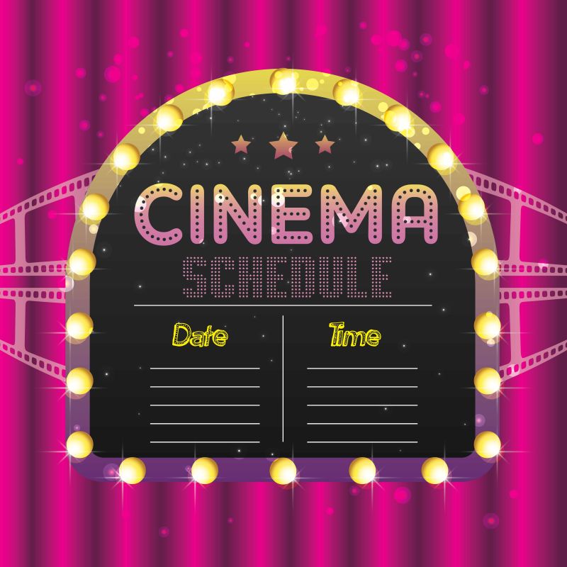 创意矢量现代电影主题的粉色背景设计