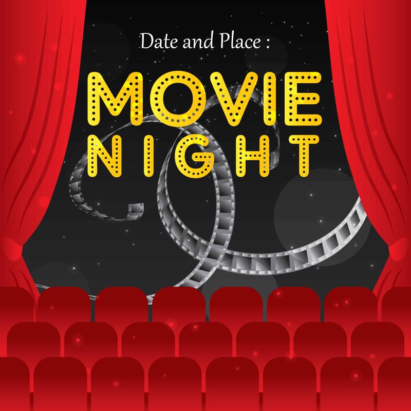 创意矢量现代电影主题的平面背景设计