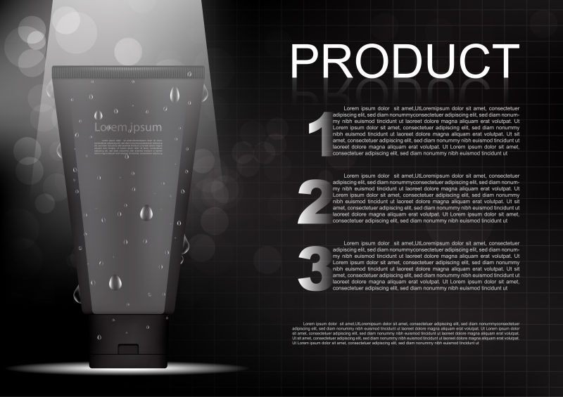 抽象矢量现代黑色洗面奶宣传海报设计