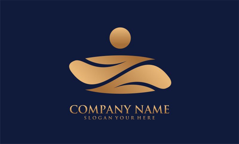 抽象矢量人与生态主题标志设计