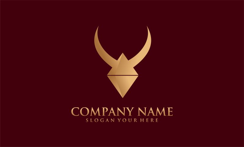 抽象矢量现代金色三角标志设计