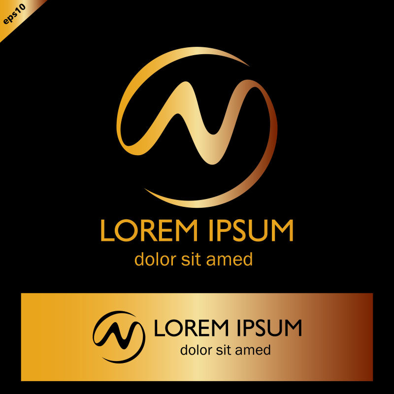 矢量金色商业标志设计