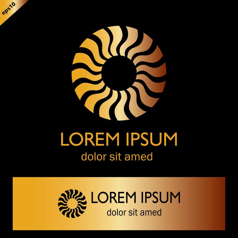 矢量金色商业标志设计