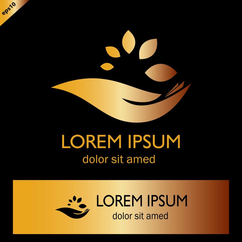 矢量金色商业标志设计