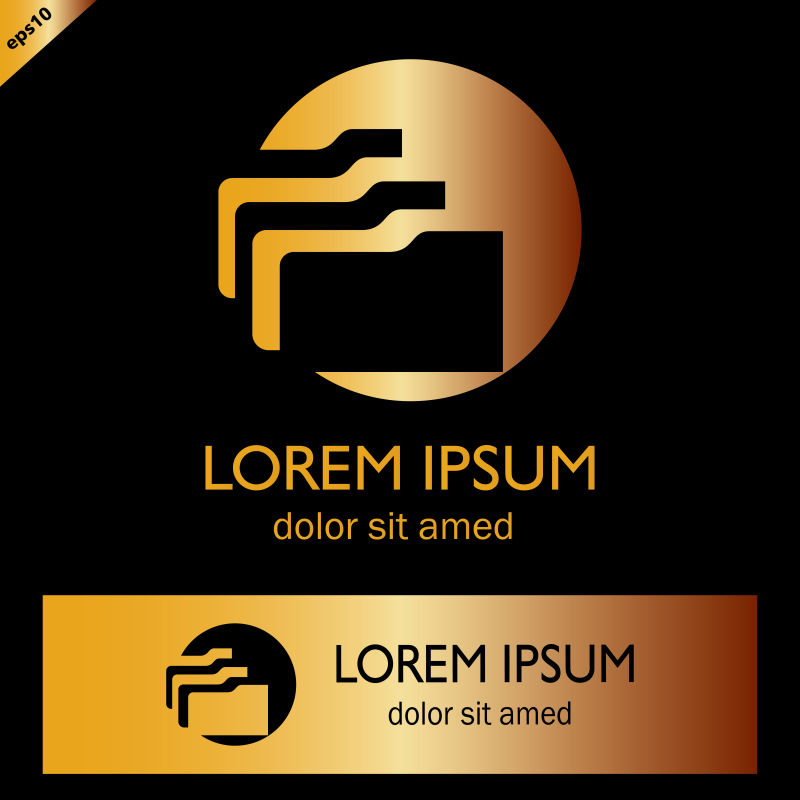 矢量金色商业标志设计