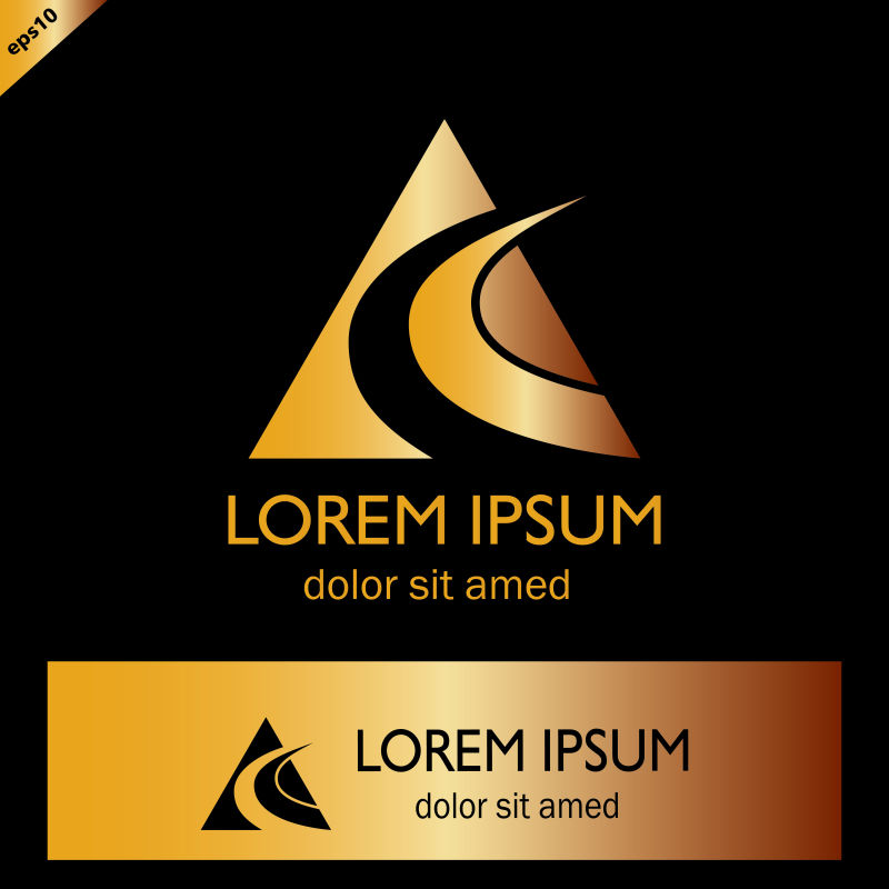 矢量金色商业标志设计