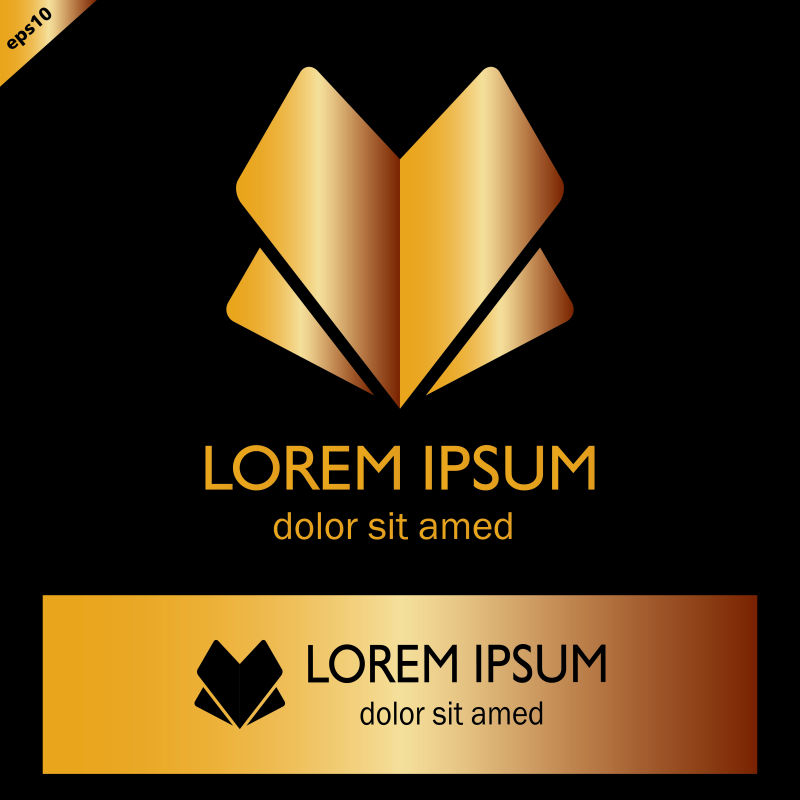 矢量金色商业标志设计