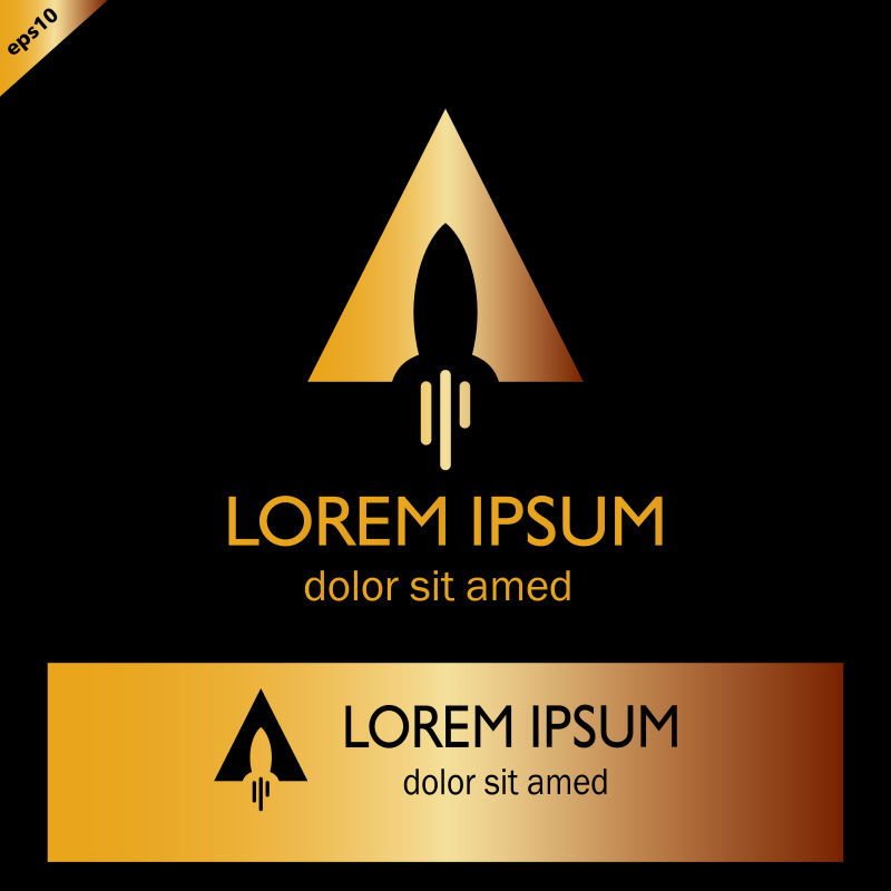 矢量金色商业标志设计