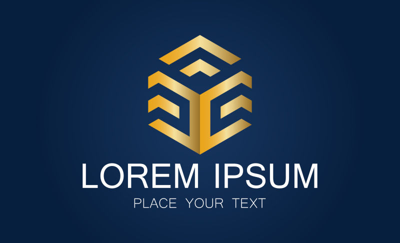 抽象矢量金色商业标志平面设计