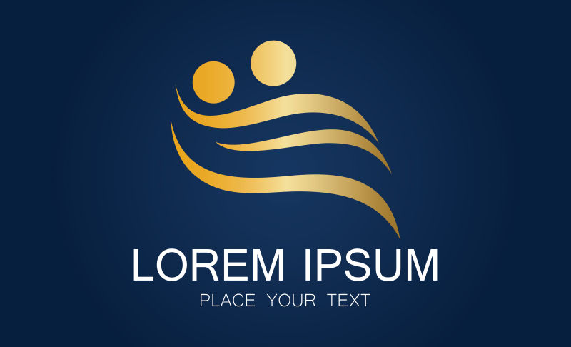 创意矢量金色人物标志设计